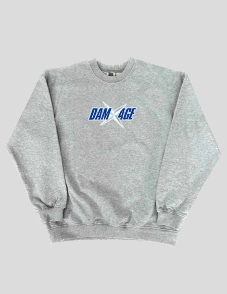 Sudadeira DAMAGE gambinos crew grey